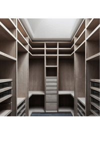 П-образная гардеробная комната в классическом стиле Энгельс