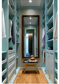 Параллельная гардеробная комната с большим зеркалом Энгельс